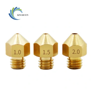 Kingroon M6 Copper Nozzle 1.0mm 1.5mm Larger Diameter Nozzles For 1.75mm 3mm Filament Big Hole Brass Nozzle 3D Printer Parts