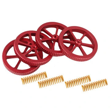 4Pcs Upgraded Metal Red Hand Screwed Leveling Nut + 4pcs Spring for Creality 3D Ender-3 Series 3D Printer Part