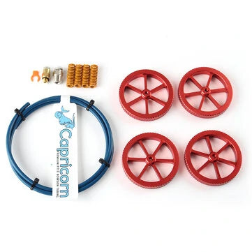 4Pcs All Metal Platform Red Leveling Nut + PTEF Tube with Leveling Spring Upgrade Accessories Kit Suit Ender-3/3Pro/5 3D Printer