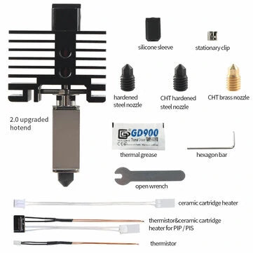 for Bambu Lab V2.0 X1/P1S/P1P Extruder Hot End Headting Kit 3D Printer Accessories - 3dGate