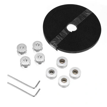 5M GT2 Timing Belt + 4Pcs 20Teeth 5mm Bore Timing Belt Synchronous Pulley + Idler Pulley + 4Pcs Torsion Springs Set for 3D Printer Part