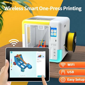 AOSEED X-MAKER Children's 3D Printer High Precision 0.1/0.05mm Ultra Silent <50dB Wireless Smart One-Press Printing WiFi USB Safe Enclosed Design - 3dGate