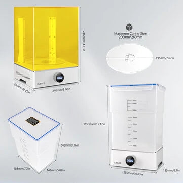 ELEGOO Mercury XS Bundle Wash and Cure with Separate Washing Station for Large Resin 3D Prints - 3dGate