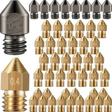 SIMAX3D® 15/34/48PCS 0.2-0.6mm MK8 Extruder Nozzle Hardened Steel Brass Nozzles for 3D Printer - 3dGate