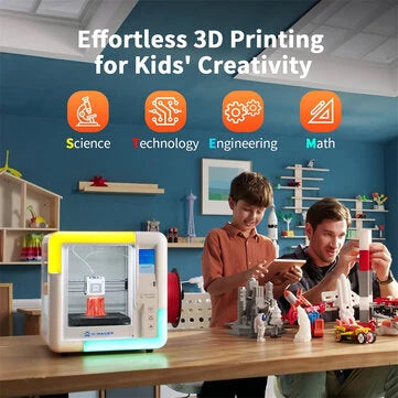 AOSEED X-MAKER Children's 3D Printer High Precision 0.1/0.05mm Ultra Silent <50dB Wireless Smart One-Press Printing WiFi USB Safe Enclosed Design - 3dGate