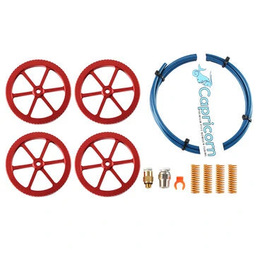 4Pcs All Metal Platform Red Leveling Nut + PTEF Tube with Leveling Spring Upgrade Accessories Kit Suit Ender-3/3Pro/5 3D Printer