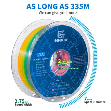 [EU Direct]Geeetech® PLA 3D Printing Filament Black/White 1.75mm for 3D Printing Transparent/Purple/Gradient/Green - 3dGate